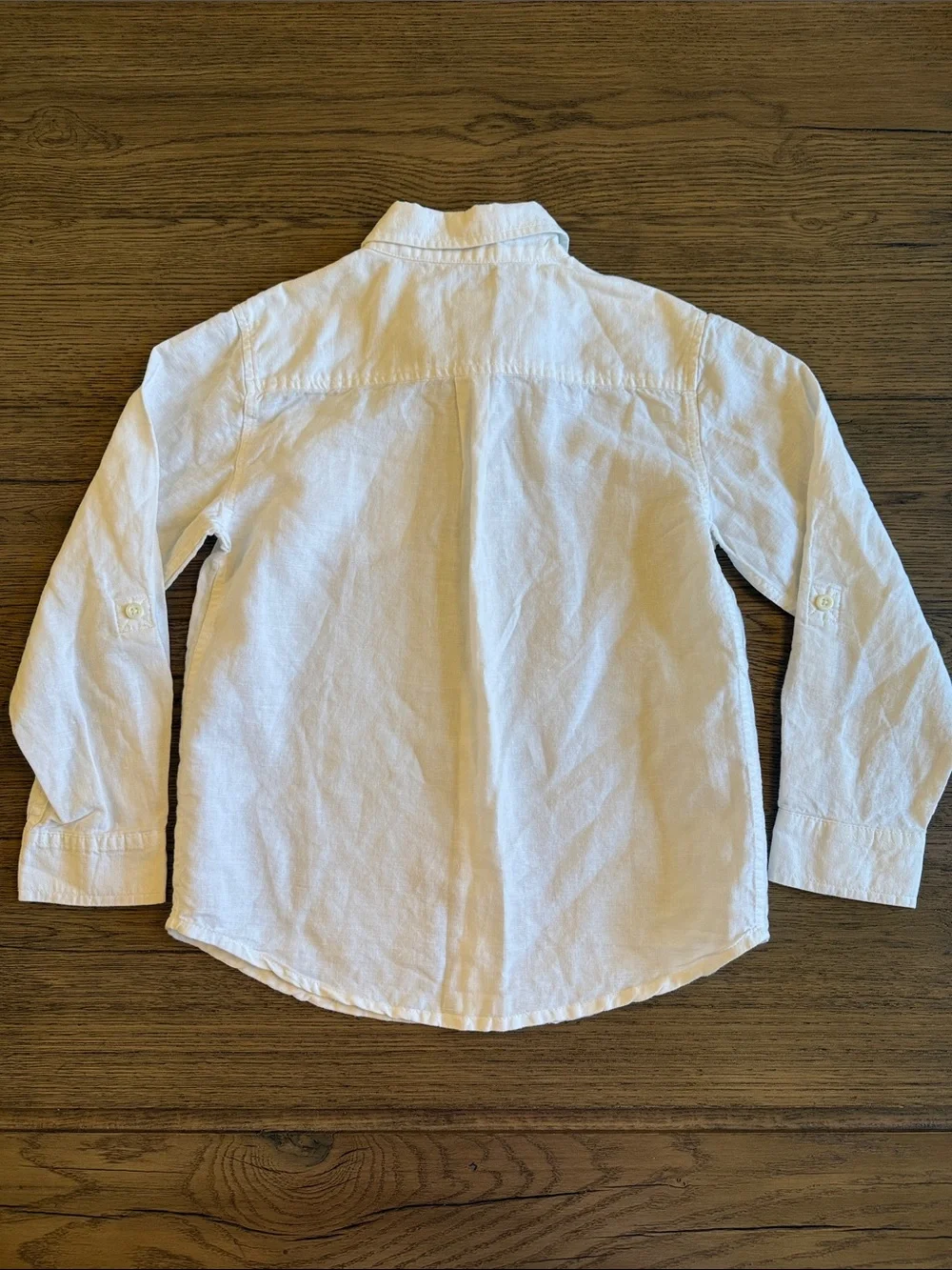 Gymboree White Linen Long-Sleeve Button-Down Shirt for Kids